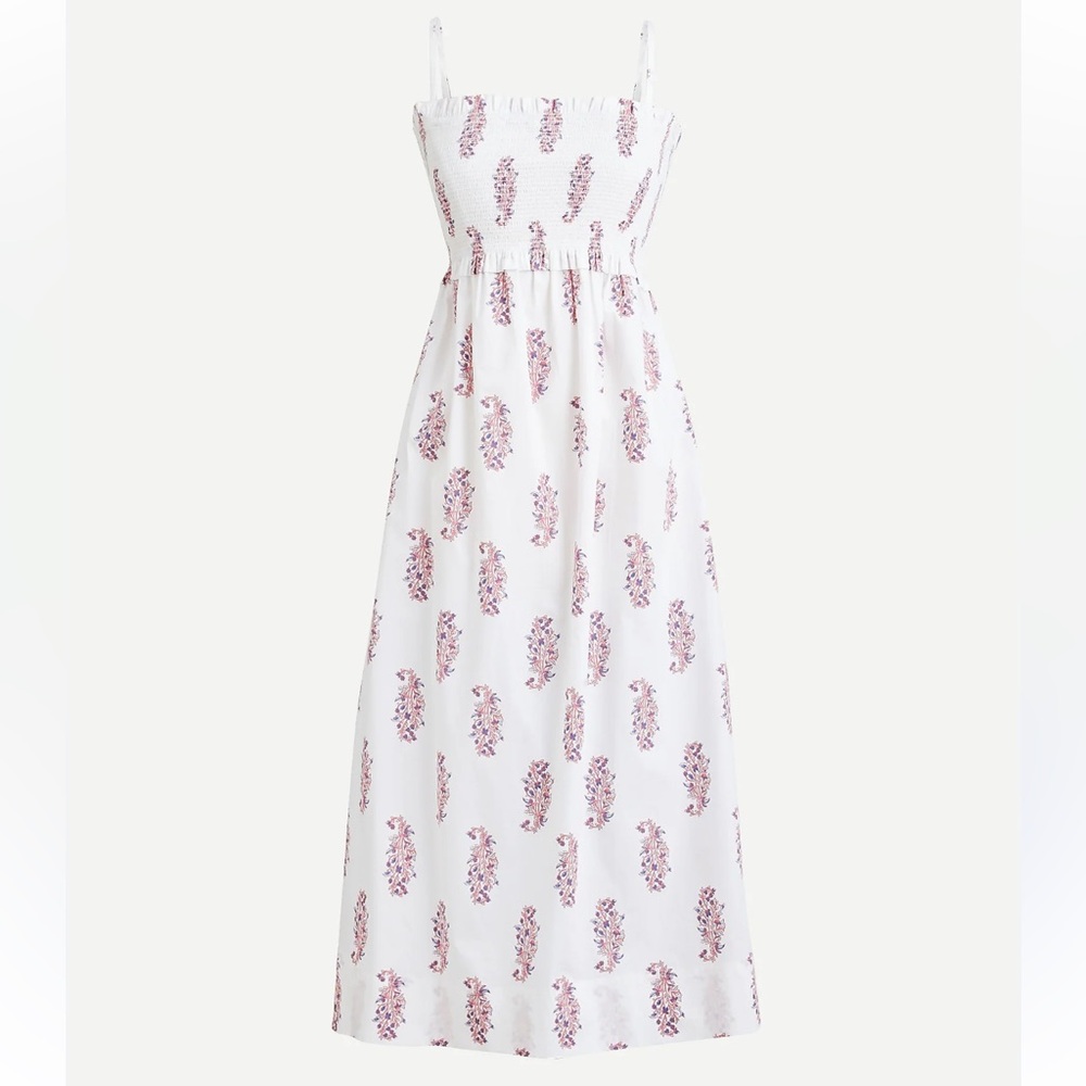 J. Crew White and Red Floral Dress